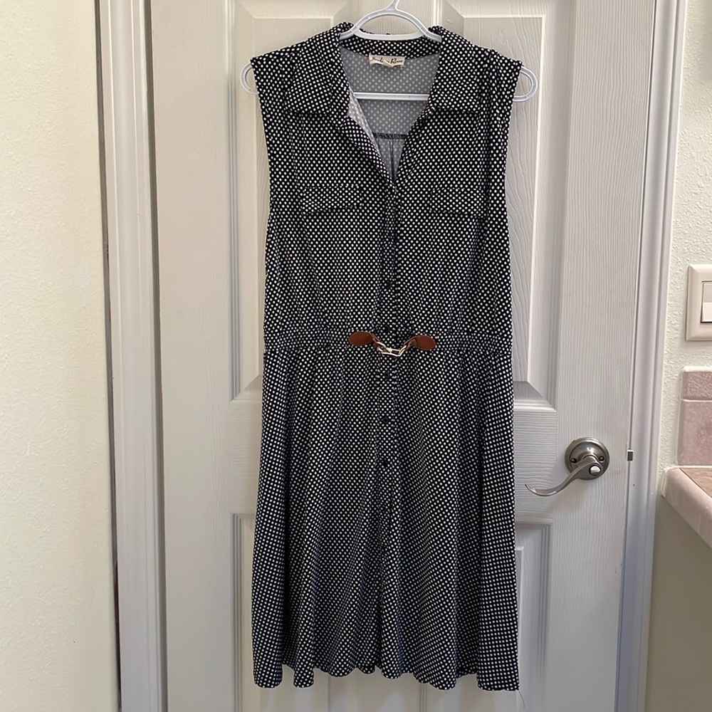 Indigo Rose Black Polka Dot Dress